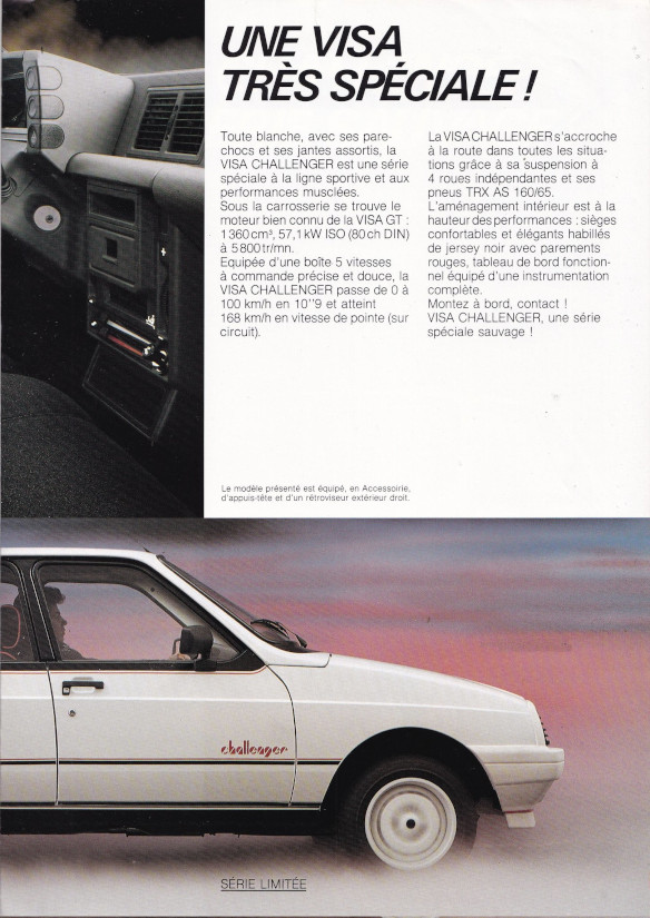 Visa Challenger Brochure 1985 page 3